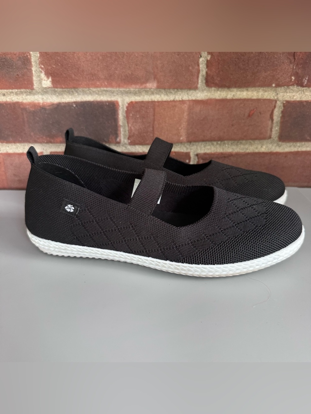 Tommy Bahama Womens Mary Jane Knit Flats Black Comfort Shoes US 9 M Casual